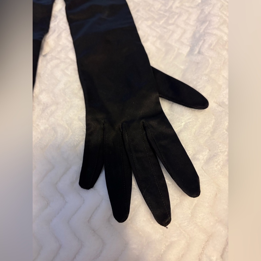 Italian Gloves Long Black Vintage - Picture 4 of 7